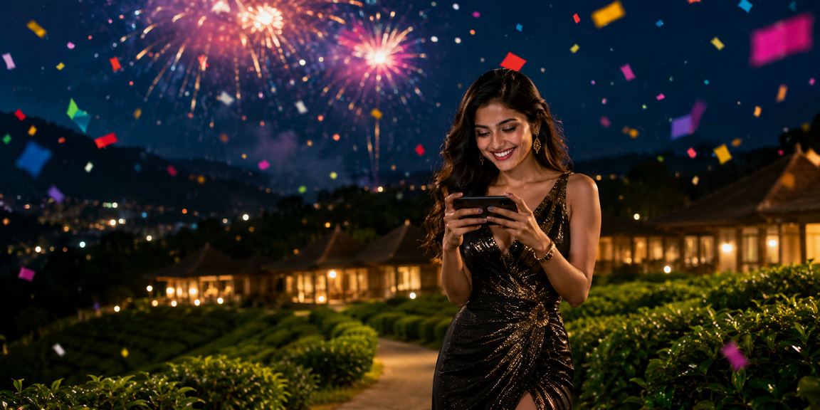 সিলেটের চা বাগানের পরিবেশে মোবাইলে তিন পাত্তি খেলছেন একজন ব্যবহারকারী
